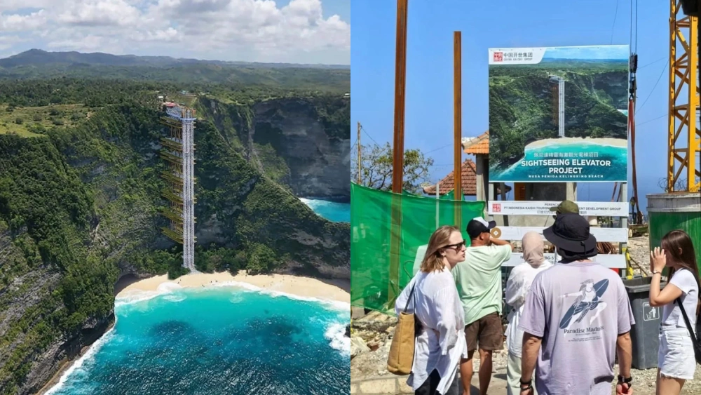Pembangunan Lift Kaca Di Nusa Penida. (Ig @Arsitekturpedia.id)